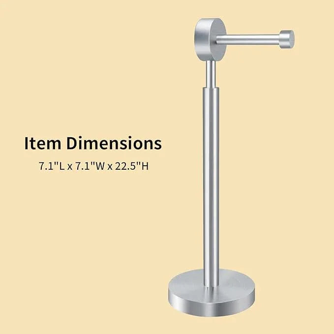 YUMORE Toilet Paper Holder Stand, Modern Style Freestanding Bathroom Tissue Roll Stand with Sturdy Base for Bathroom & Living Room (Brushed Nickel, 1 Roll) - ModernBath
