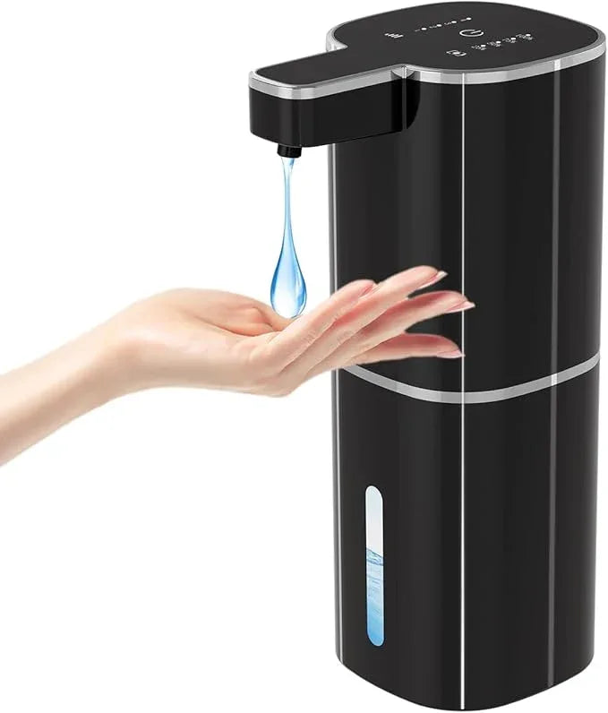 Automatic Liquid Soap Dispenser, Touchless Hand Soap Dispenser, USB Rechargeable, 4 Adjustable Levels, 14.2 oz (420 ml) Large Capacity, for Bathroom, Kitchen & School (Black, Liquid) - ModernBath