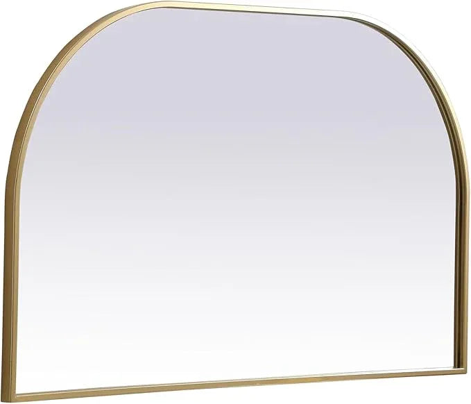 Illuminate, Metal Frame Arch Mirror 39X24 Inch in, Modern, Brass - ModernBath