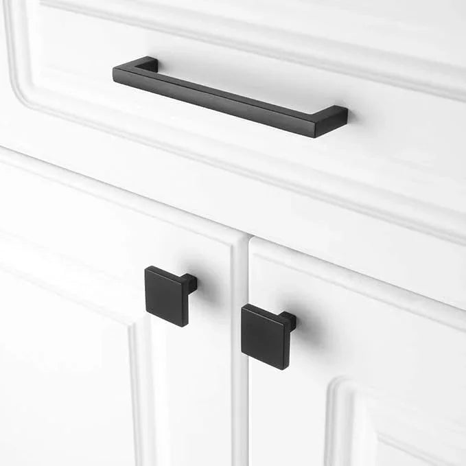 KOOFIZO 20 Pack Black Cabinet Knobs Matte Black Drawer Knobs K03 Square Single Hole Cabinet Pulls for Cabinets Drawer Dresser Cupboard Bedroom Closet Bathroom Vanity - ModernBath
