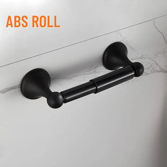 BGL Bathroom Accessory Set, Matte Black Adjustable Expandable Towel Bar 4-Piece Bathroom Hardware Set Wall Mounted Robe Hook Toilet Paper Holder Towel Ring Towel Bar - ModernBath
