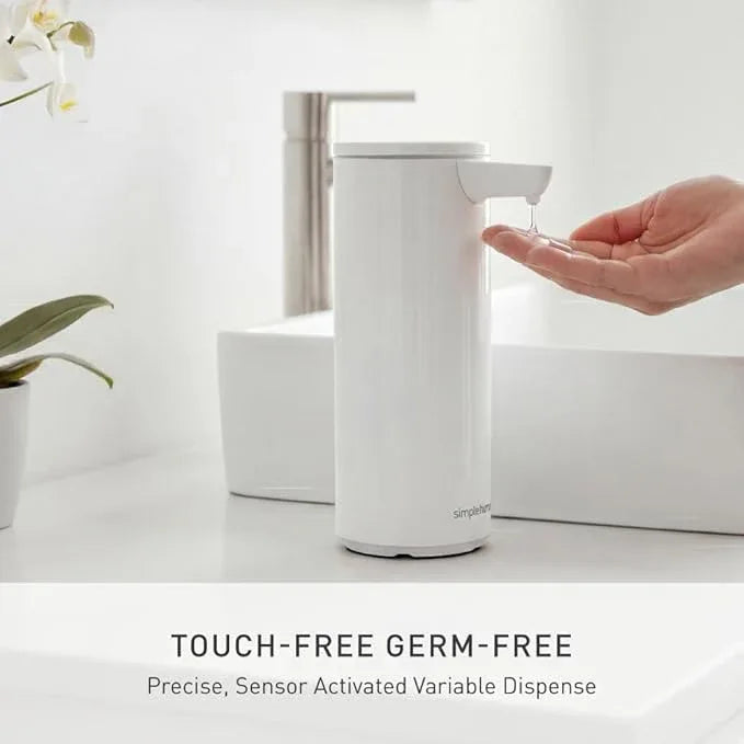 simplehuman 9 oz. Touch-Free Automatic Rechargeable Sensor Pump, White Stainless Steel, New - ModernBath