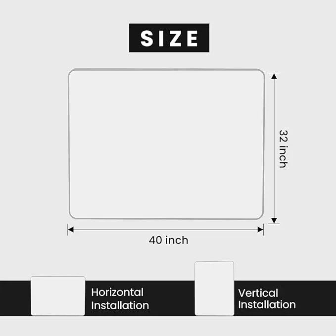 JISOSO Brushed Nickel Bathroom Mirror 40x32 Inch, Brushed Silver Metal Frame Mirror Wall Mounted, Rounded Rectangle Bathroom Vanity Mirror, Tempered Glass, Anti-Rust, Horizontal/Vertical - ModernBath