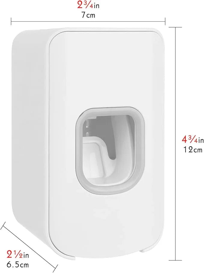2 Slot Toothbrush Holder and Toothpaste Dispenser Wall Mounted, Automatic Toothpaste Squeezer, 2 in 1 Tooth Brush Toothpaste Organizer for Shower (White) - ModernBath