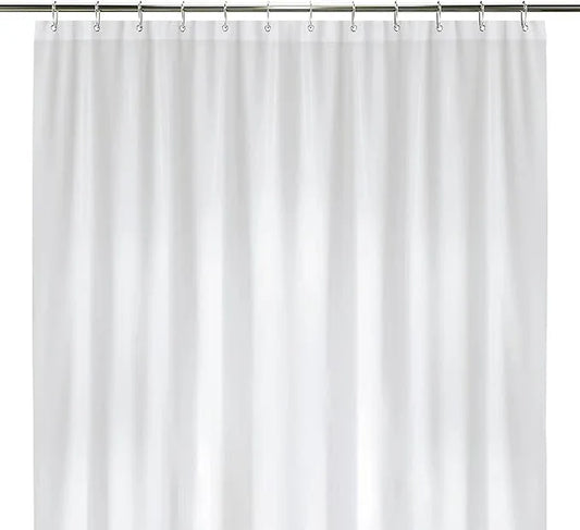LiBa Waterproof Plastic Shower Curtain - Bathroom Shower Curtain Premium PEVA Non-Toxic with Rust Proof Grommets White 8G Heavy Duty Bathroom Accessories 72x72 - White - ModernBath
