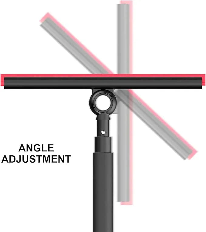 EHOMGUI Shower Squeegee for Glass Doors, Window Squeegee for Home,Squeegee with Telescopic Extension Pole,Professional Window Cleaning Tool, Black, for Mirror, Glass, Ceramic Tile - ModernBath