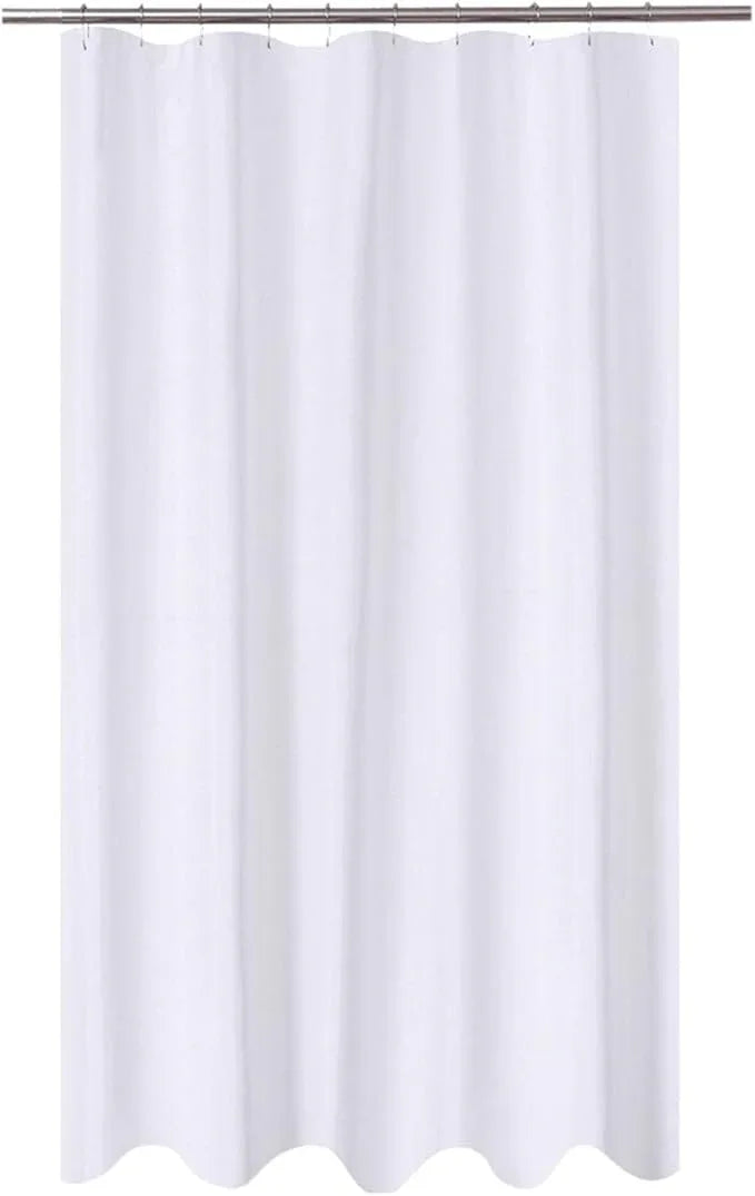 N&Y HOME Extra Long Stall Shower Curtain Liner Fabric 54 x 84 inch, Hotel Quality, Washable, Water Repellent, White Bathroom Curtains with Grommets, 54x84 - ModernBath