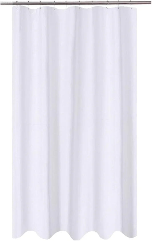 N&Y HOME Extra Long Stall Shower Curtain Liner Fabric 54 x 84 inch, Hotel Quality, Washable, Water Repellent, White Bathroom Curtains with Grommets, 54x84 - ModernBath
