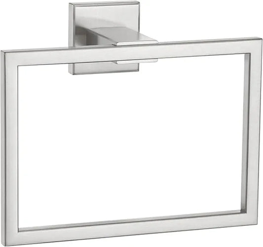 Angle Simple Hand Towel Holder Brushed Nickel, SUS 304 Stainless Steel Square Bathroom Towel Ring Hanger, Wall Mount, 7.09 Inches - ModernBath