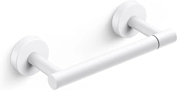 FORIOUS Toilet Paper Holder Wall Mount, Stainless Steel Rustproof Double Post Pivoting Tissue Roll Holder for Bathroom, Commercial Toilet Paper Dispenser, White - ModernBath