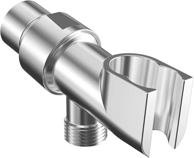 Hibbent Universal All Metal Handheld Shower Head Holder, Adjustable Solid Brass Shower Wand Holder, 2 Size Shower Bracket Holes for Bathroom, Fits All Handheld Showerhead Hoses & Shower Arm, Chrome - ModernBath