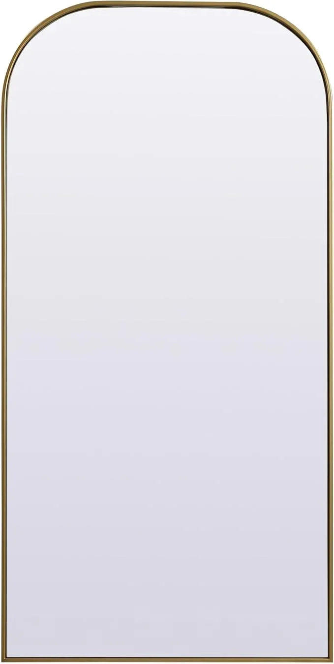 Illuminate, Metal Frame Arch Full Length Mirror 32X66 Inch in, Modern, Brass - ModernBath