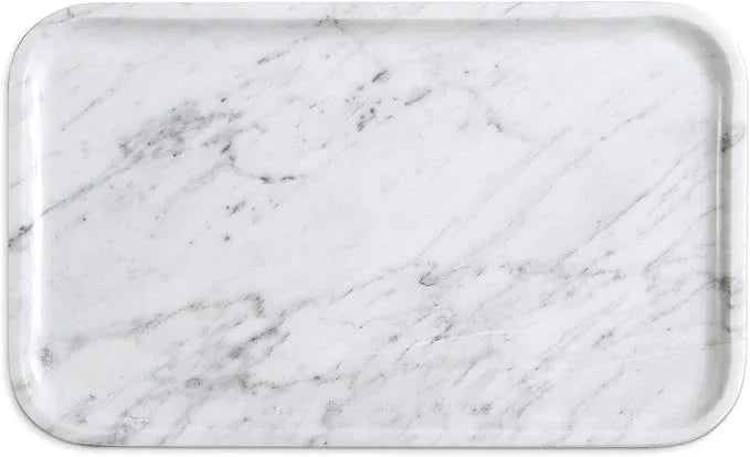 Yew & Tulip 14" x 8.5" Natural Marble Tray for Kitchen, Bathroom, Living Room – Serving/Decorative Vanity Tray for Jewelry, Candles, Decor (Carrara White) - ModernBath