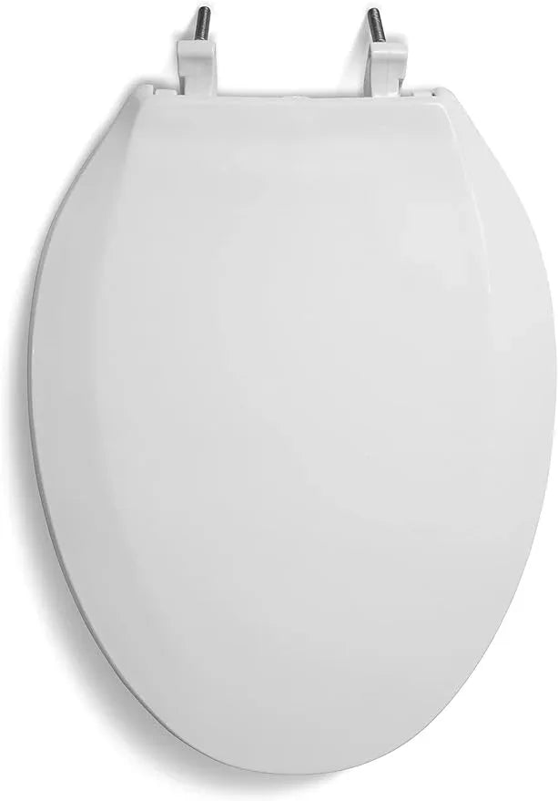 Centoco 2 inch Raised Toilet Seat for Seniors, Elongated, Closed Front with Cover, Plastic, Made in the USA, HL800STS-001, White - ModernBath