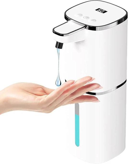 OHIFAST Automatic Liquid Soap Dispenser Touchless, USB Rechargeable Smart Hand Soap Dispenser, 9-Level Adjustable, Physical Button Operation, 13.5oz/400mL Wall Mounted for Bathroom Kitchen Dish Soap - ModernBath