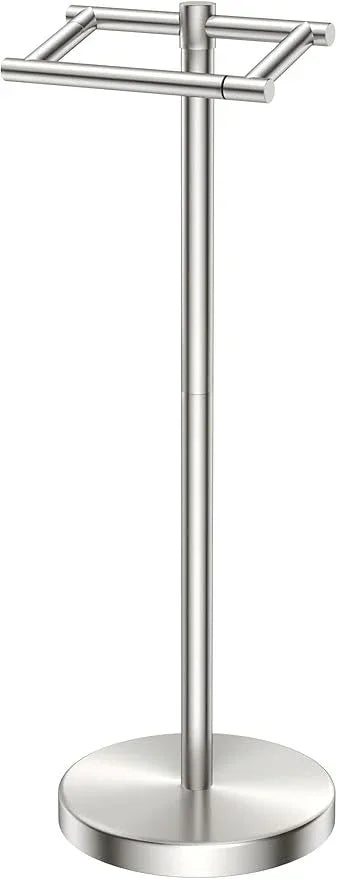 FORIOUS Toilet Paper Holder Wall Mount, Stainless Steel Rustproof Double Post Pivoting Tissue Roll Holder for Bathroom, Commercial Toilet Paper Dispenser Toilet Paper Holder Stand, Stainless Steel - ModernBath