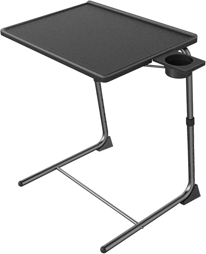 HUANUO Adjustable TV Tray Table - TV Dinner Tray on Bed & Sofa, Comfortable Folding Table with 6 Height & 3 Tilt Angle Adjustments (Black) - ModernBath