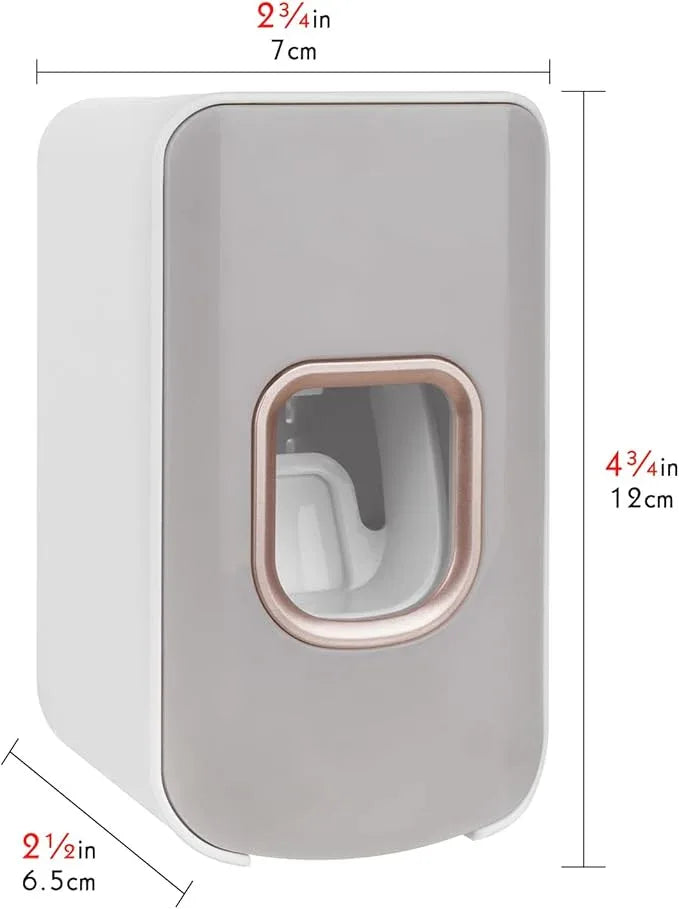 2 Slot Toothbrush Holder and Toothpaste Dispenser Wall Mounted, Automatic Toothpaste Squeezer, 2 in 1 Tooth Brush Toothpaste Organizer for Shower (Light Grey 2pack) - ModernBath