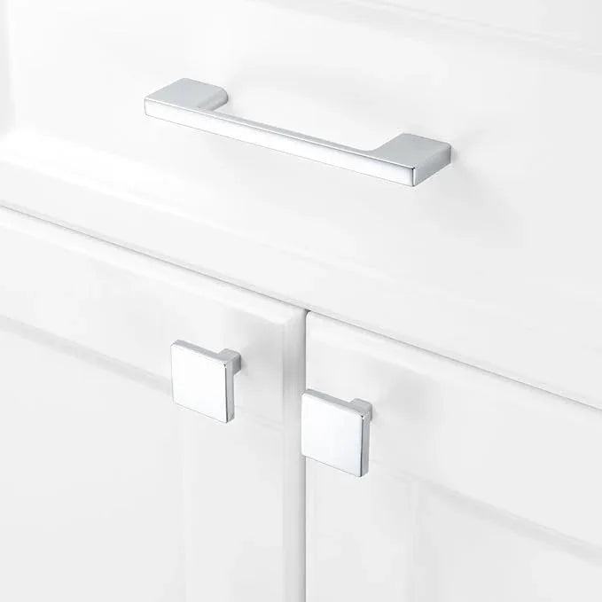 KOOFIZO 10 Pack 3-3/4 Inch Polished Chrome Kitchen Cabinet Pulls Chrome Cabinet Handles Chrome Cabinet Hardware for Kitchen Cabinets Drawer P01 Dresser Cupboard Bedroom Bathroom - ModernBath