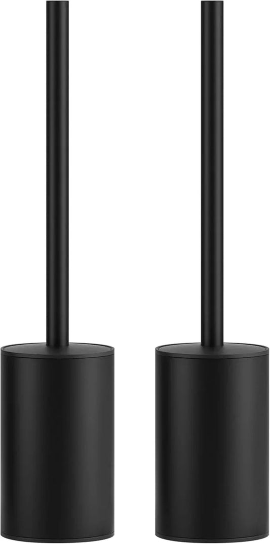 FORIOUS Toilet Brush and Holder Set, 304 Stainless Steel Heavy Duty Base and Handle for Bathroom Deep Cleaning, Toilet Bowl Cleaners Brush with Holder, Space Saving for Storage (2, Matte Black) - ModernBath