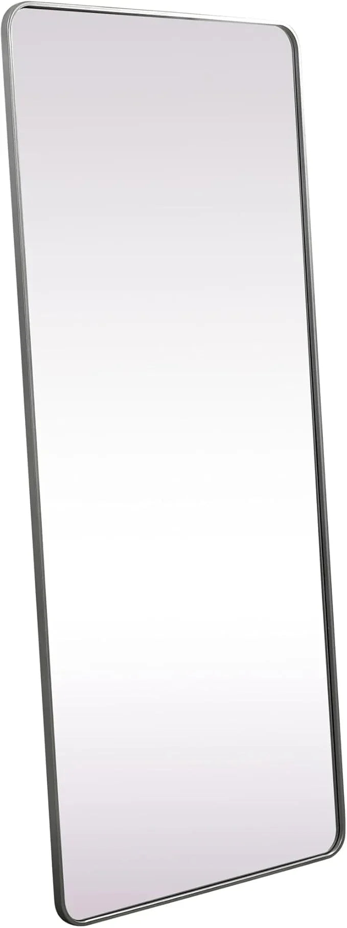 ARS Concepts Aura, Soft Corner Metal Rectangle Mirror 32X72 Inch in, Modern, Silver - ModernBath