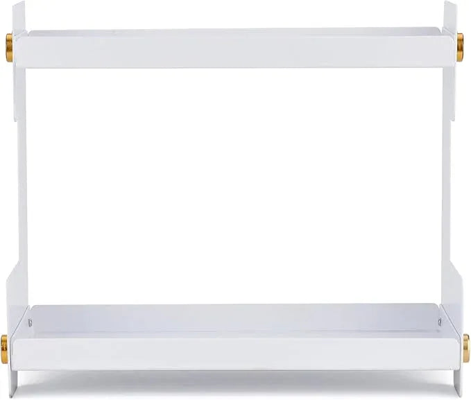 FFK 2 Tier Bathroom Countertop Organizer, SUS 304 Stainless Steel Storage Shelf for Cosmetic Organizer, Ideal for Cabinet, Countertop, Pantry, and Desktop, Office, White - ModernBath
