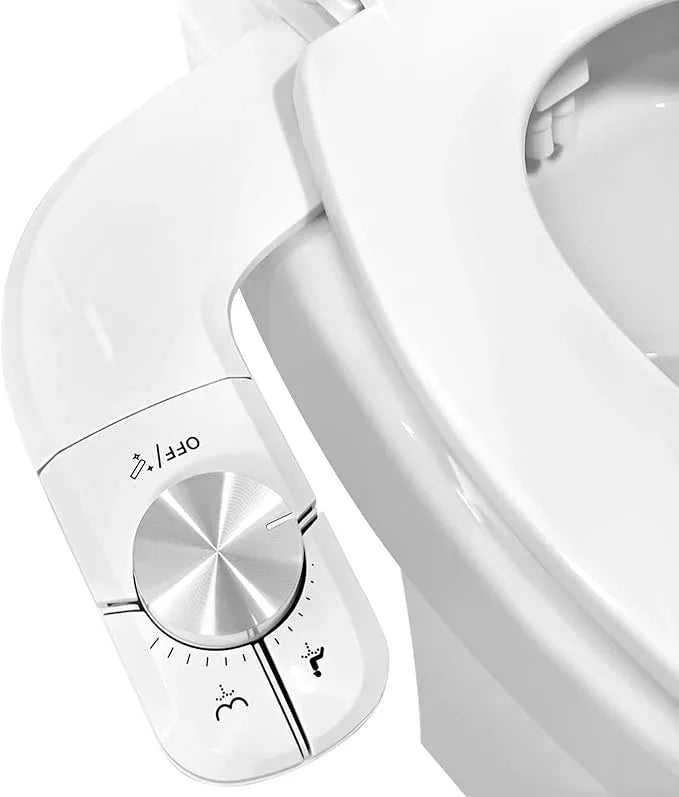 Bidet Attachment for Toilet Non-Electric Ultra-Thin Design,Self-Cleaning Dual Nozzles With Adjustable Angle,Rear & Feminine Hygiene Wash,Adjustable Water Pressure,Cold Water Only, White(0.23 in) - ModernBath