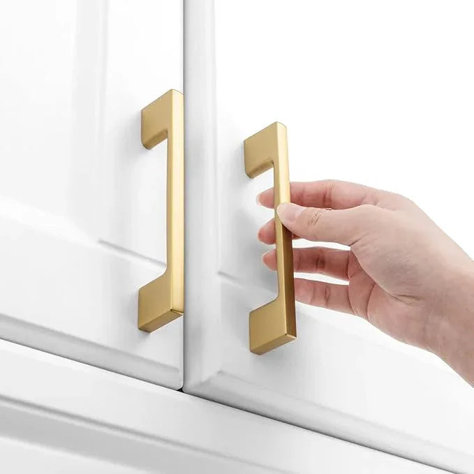 KOOFIZO 10 Pack 3-3/4 Inch Brushed Gold Kitchen Cabinet Pulls Gold Cabinet Handles Gold Cabinet Hardware for Kitchen Cabinets Drawer P01 Dresser Cupboard Bedroom Bathroom - ModernBath