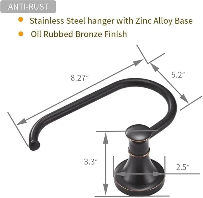 BESy Oil Rubbed Bronze Toilet Tissue Paper Holder Oil Rubbed Bronze Bathroom Accessories Toilet roll Paper Hanger, Wall Mounted, Rustproof - ModernBath