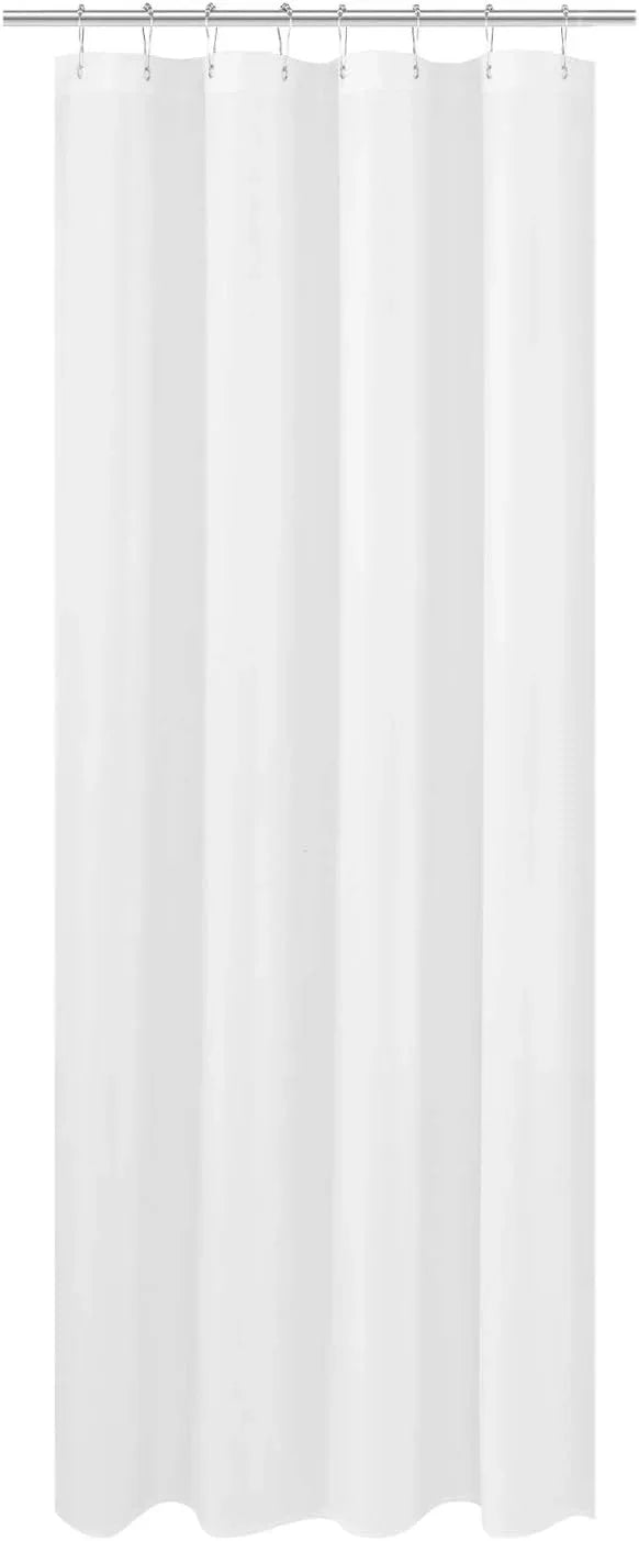N&Y HOME Fabric Shower Curtain Liner Long Stall Size 48 x 78 inches, Hotel Quality, Washable, Water Repellent, White Bathroom Curtains with Grommets, 48x78 - ModernBath
