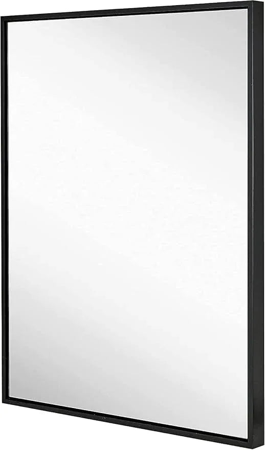 MEETDH Rectangle Bathroom Mirror 28x34 inch, Large Mirror with Black Frame, Rectangular Vanity Mirror 28" X 34", Modern Matte Wall Mounting Mirrors, Hang Horizontal or Vertical - ModernBath