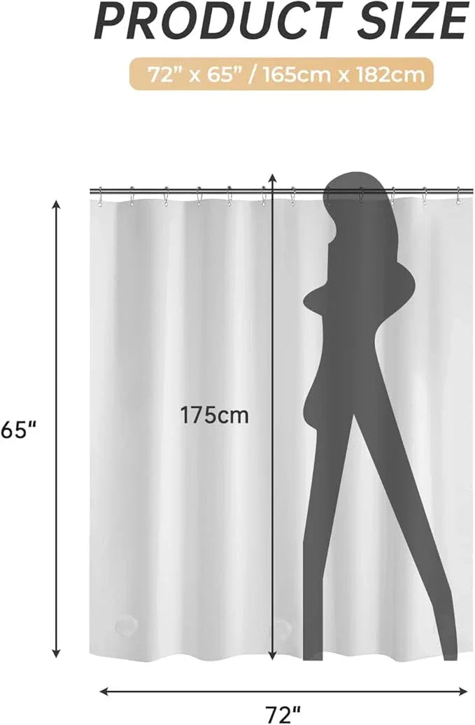 AmazerBath Plastic Shower Curtain, 72 x 65 Inches PEVA Heavy Duty White Shower Curtain, Waterproof Heavy Weight Thick Bathroom Curtain with 3 Big Clear Weighted Stones and 12 Rustproof Grommets - ModernBath