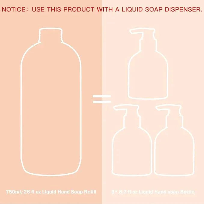 ROMIIE ZOI Liquid Hand Soap Refills, Gardenia, Gentle & Moisturizing Formula, 750 ML/ 26 FL.OZ - ModernBath