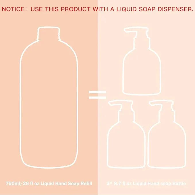 ROMIIE ZOI Liquid Hand Soap Refill, Pink Grapefruit, Gentle & Moisturizing Formula, 750 ML/ 26 FL OZ - ModernBath