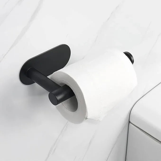 NearMoon Toilet Paper Holder Self Adhesive, Premium Thicken SUS304 Stainless Steel Rustproof Adhesive Toilet Roll Holder no Drilling for Bathroom, Kitchen, Washroom (2 Pack, Matte Black) - ModernBath