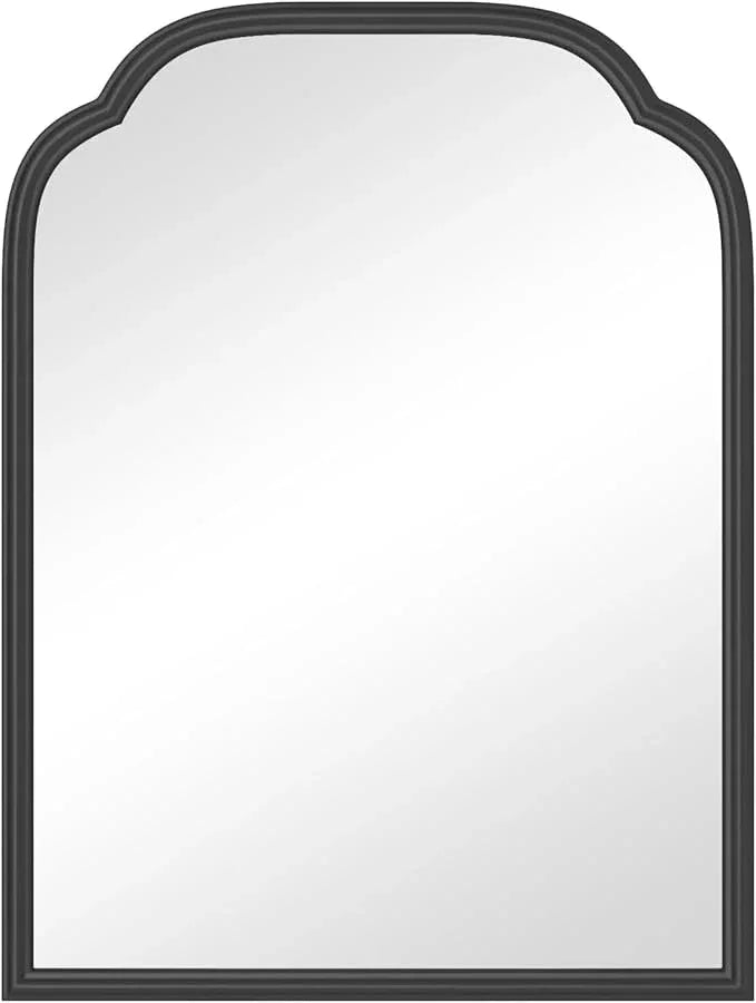 Ferytange 18X24 Inch Black Mirror for Wall with Metal Frame Rectangular Rounded Bathroom Vanity Mirror Anti-Rust, Hangs (Black 18" x 24") - ModernBath