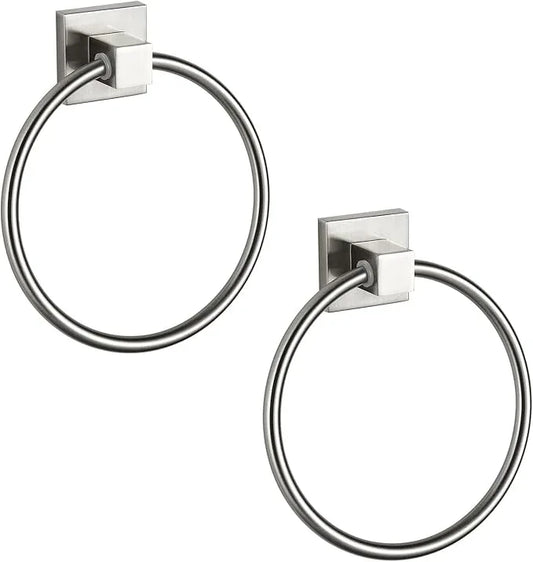 BVL Towel Ring Brushed Nickel, Hand Towel Holder Ring Hanger for Bathroom Kitchen ,Metal Round Towel Holder Wall Mounted Towel Rack,2 Pack 206322 - ModernBath