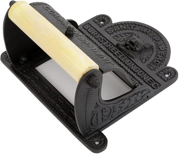 Renovators Supply Manufacturing Black Wall Mount Toilet Tissue Paper Holder 6.9" Wide Antique Ornate Victorian Style Solid Aluminum Rust Resistant Toilet Tissue Roll Holder Storage with Lid - ModernBath