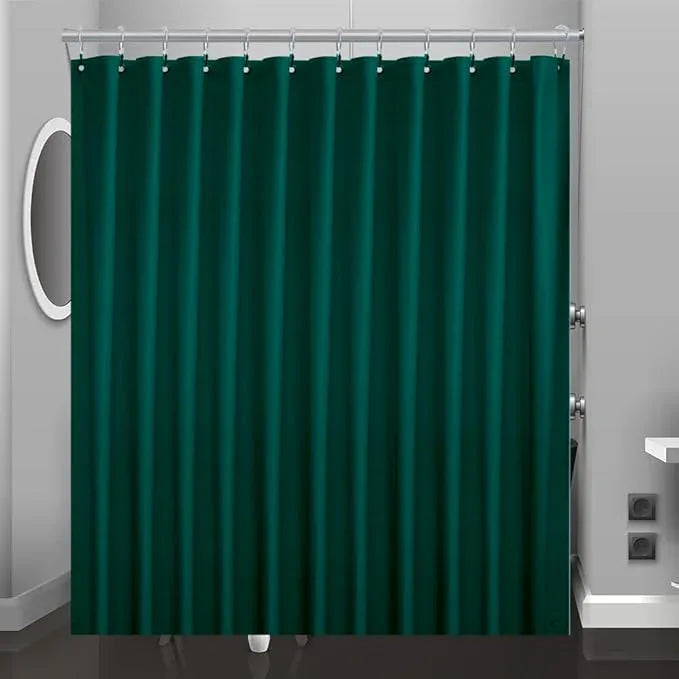 Eazzier Bath Dark Green Plastic Shower Curtain Or Liner, 72x72 Inch Lightweight Plastic Bathroom Shower Showroom Inner Curtain with Rustproof Metal Grommet Holes and Weighted Magnets - ModernBath