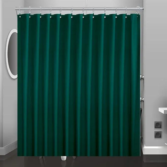 Eazzier Bath Dark Green Plastic Shower Curtain Or Liner, 72x72 Inch Lightweight Plastic Bathroom Shower Showroom Inner Curtain with Rustproof Metal Grommet Holes and Weighted Magnets - ModernBath