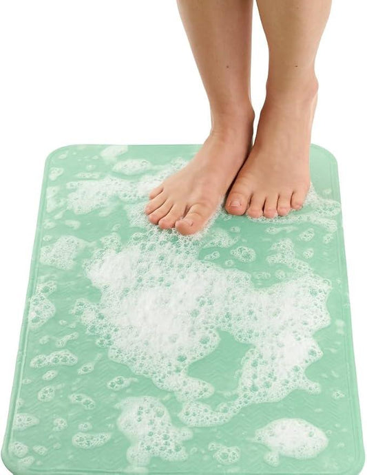 ENKOSI Non Slip Shower Mat – Bath Mat for Tub and Shower Floors – Anti Slip Bathtub Mat with Strong Suction Cup Grip – Soft, Green Bathroom Mat for Inside Bath and Shower Floors (28x16 Aqua Green) - ModernBath
