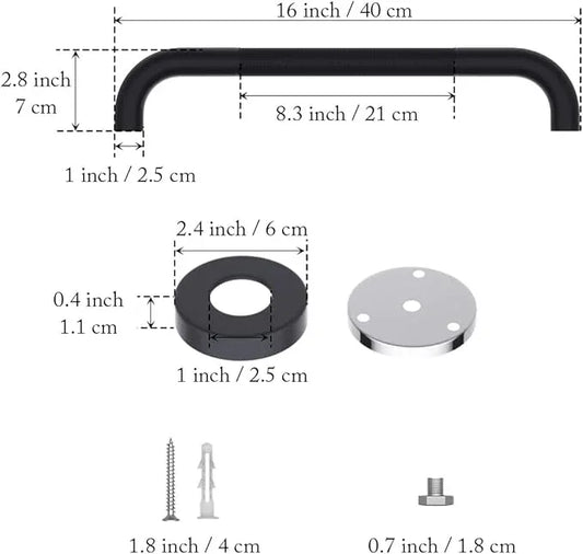 16 Inch Anti Slip Shower Grab Bar Oil Rubbed Black, Munzong Bathroom Grab Bar, Knurled Bathroom Balance Bar,Safety Hand Rail Support Handicap Elderly Injury Senior Assist Bath Handle - ModernBath