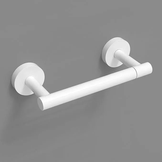 White Toilet Paper Holder SUS304 Stainless Steel Double Post Pivoting Toilet Paper Roll Holder Wall Mounted Toilet Tissue Holder for Commercial Bathroom RV Brushed Brass Finish - ModernBath