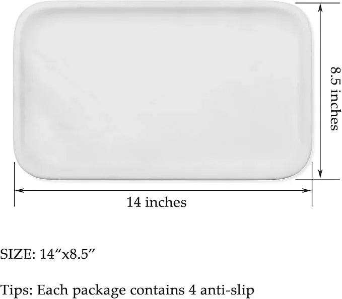 Yew & Tulip 14" x 8.5" Natural Marble Tray for Kitchen, Bathroom, Living Room – Serving/Decorative Vanity Tray for Jewelry, Candles, Decor (Matte White) - ModernBath