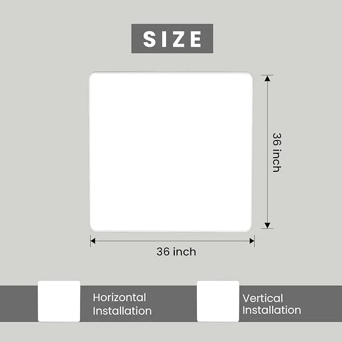 JISOSO White Bathroom Mirror 36x36 Inch, White Metal Framed Bathroom Mirror for Wall, Rounded Rectangle Matte Bathroom Vanity Mirror, Tempered Glass, Anti-Rust, Horizontal/Vertical - ModernBath