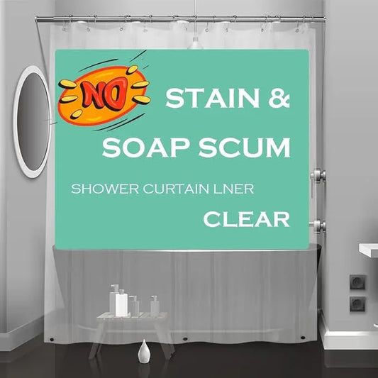 Eazzier Bath Clear Plastic Shower Curtain Liner, 72x72 Inch Thin Lightweight Transparent Plastic Bathroom Shower Showroom Inner Curtain with Rustproof Metal Grommet Holes and Weighted Magnets - ModernBath