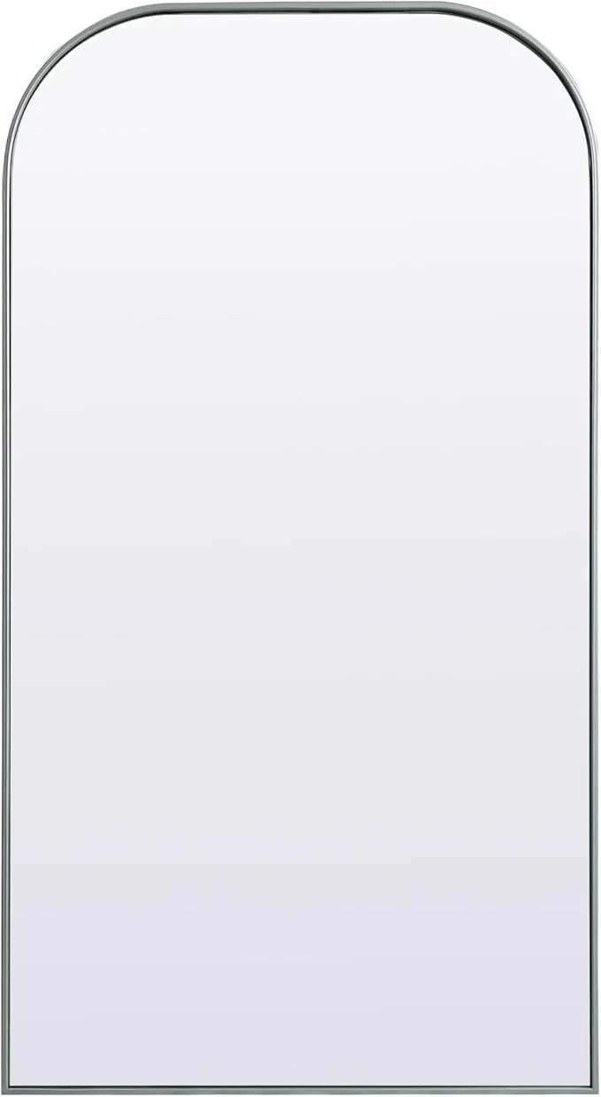 Illuminate, Metal Frame Arch Full Length Mirror 35X66 Inch in, Modern, Silver - ModernBath