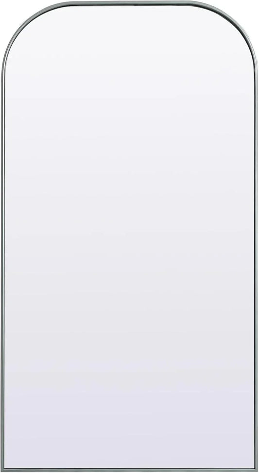 Illuminate, Metal Frame Arch Full Length Mirror 35X66 Inch in, Modern, Silver - ModernBath