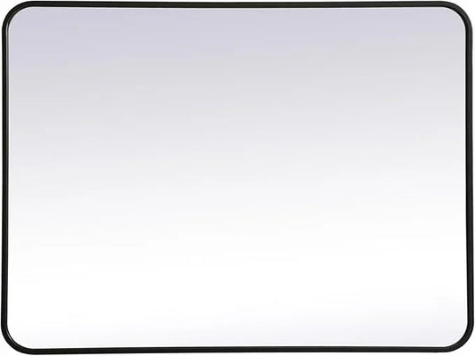 ARS Concepts Aura, Soft Corner Metal Rectangular Mirror 27X36 Inch in, Modern, Black - ModernBath
