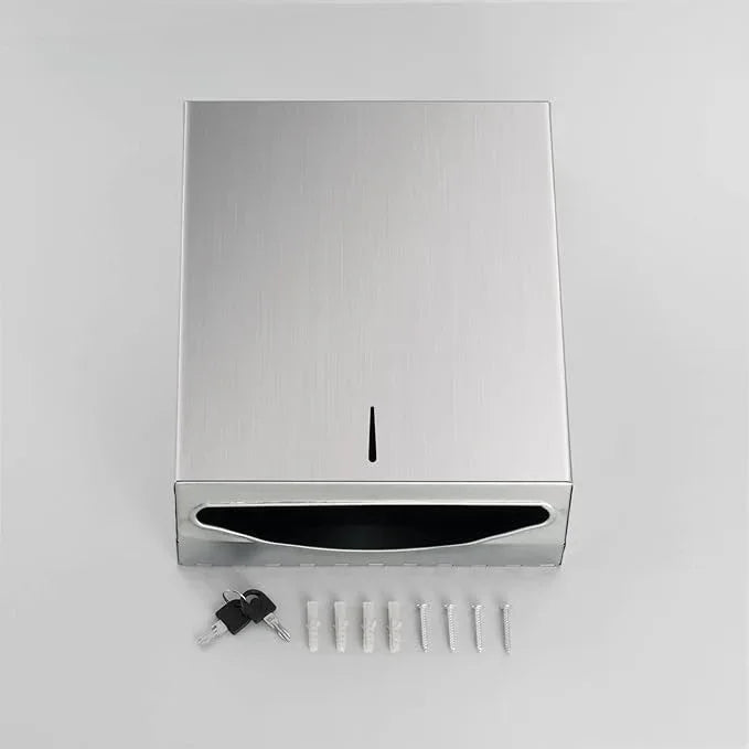 Paper Towel Dispenser Wall Mount - Multifold Trifold Paper Towel Dispensers, Large Capacity Stainless Steel Tissue Holder, Suitable for Bathrooms and Public Places - ModernBath